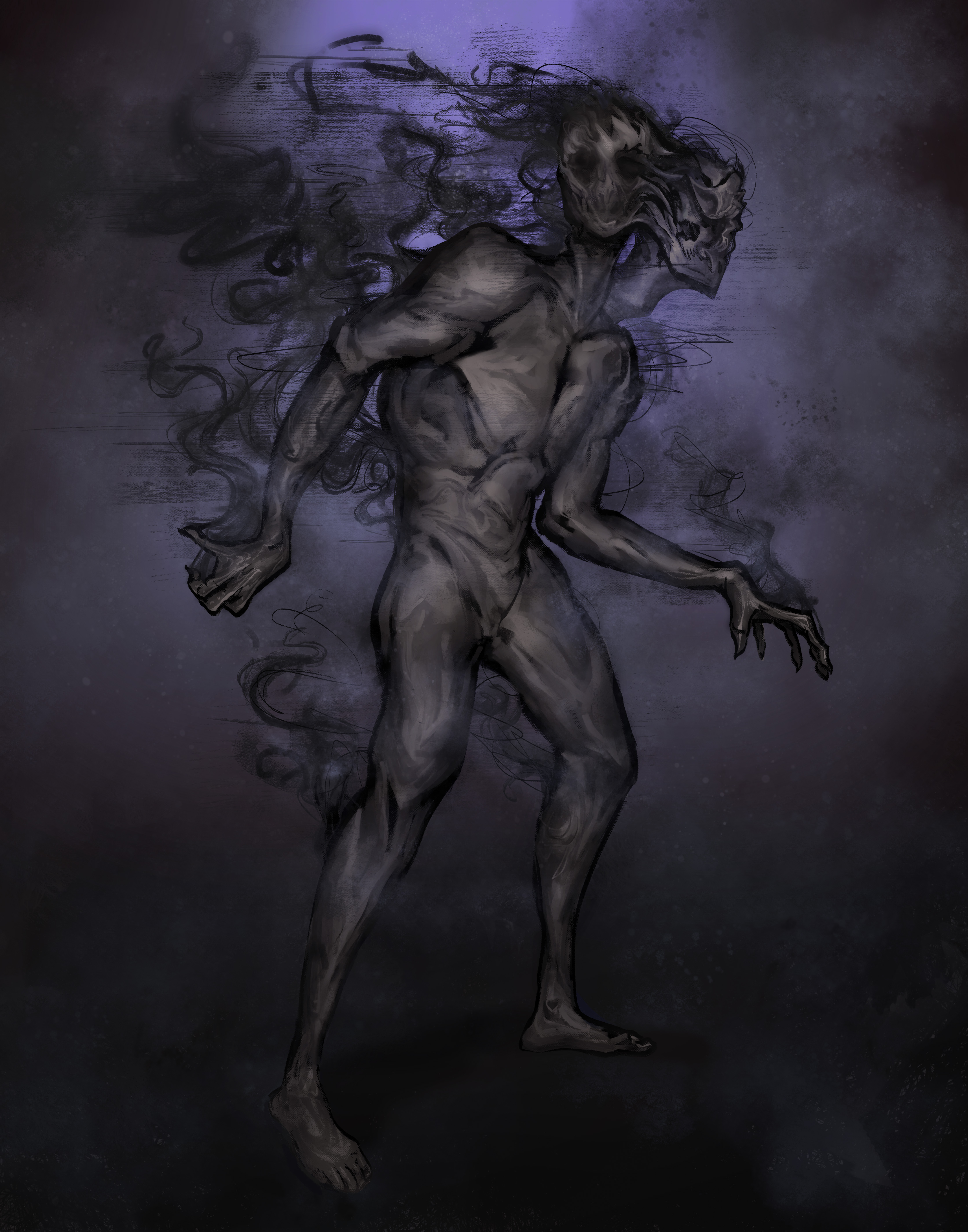 sleep paralysis monster with smoke